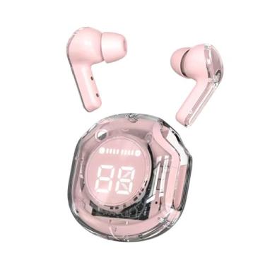 Imagem de Fone de ouvido sem fio Bluetooth Fone de ouvido binaural com luz de respiração digital Intra-auricular ENC com cancelamento de ruído Cápsula transparente com estojo de carregamento sem fio Controle