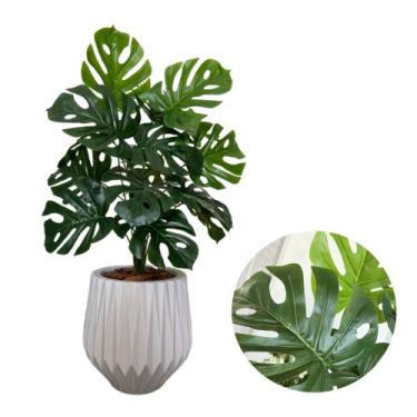 Imagem de Planta Artificial Costela de Adão Com Vaso Origami Completo - PlantaIm