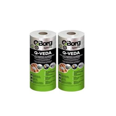 Imagem de Kit 2 Fita Asfáltica Aluminizada Adesiva Reparos Multiúso 30cm x 10m -