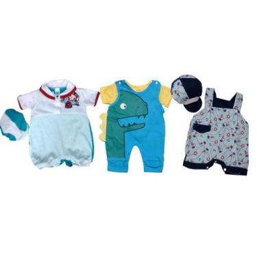 Imagem de 3 roupinhas macacão para bebê menino - Duda Shop
