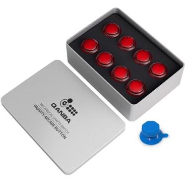 Imagem de qanba Gravity KT Arcade buttons Mechanical 30mm Snap-in Mechanical Pushbutton (Boxed (Clear Red 30mm)