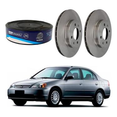 Imagem de Par Disco Freio Dianteiro Honda Civic 1.7 2001 A 2003 - MDS