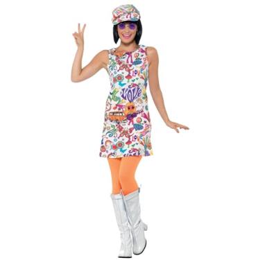 Imagem de Smiffys Fantasia feminina Groovy dos anos 60, Multi, Small