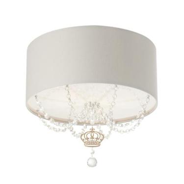 Imagem de Luminária Plafon Infantil Coroa Cúpula Cinza 30X15 2E27 - Tom Luz