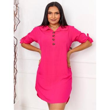Imagem de Vestido Chemise Feminino Camisao Viscolinho Chamise - Rezes Moda, 294-