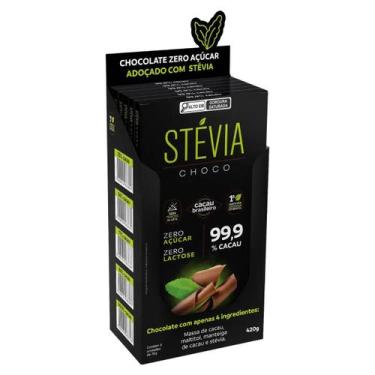 Imagem de Chocolate Vegano 99% Cacau Adoçado Com Stévia 70g Dp 06 Un - Tudo Zero
