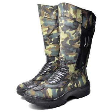 Imagem de Bota Coturno Couro Masculina Camuflada Exército Cmr Shoes, 41, Camufla