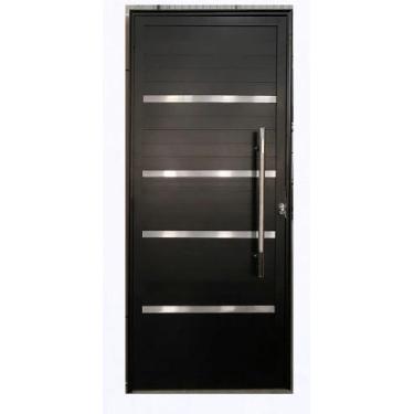Imagem de Porta Lambril c/friso 2,10x70 lado DIREITO L-25 no alumínio preto c/pu