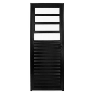 Imagem de Porta basculante 2,10x90 lado ESQUERDO no alumínio preto - Comercial P