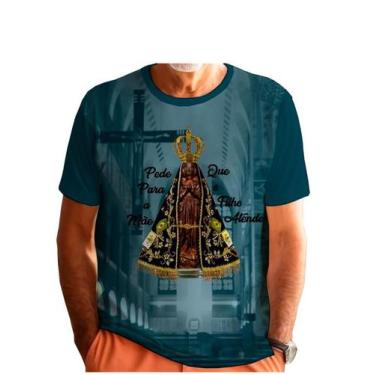 Imagem de Camiseta Unisex Catolica Nossa Senhora Aparecida Azul Petroleo - FC Mo