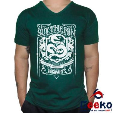 Imagem de Camiseta Sonserina 100% Algodão Hogwarts Harry Potter Slytherin Geeko 
