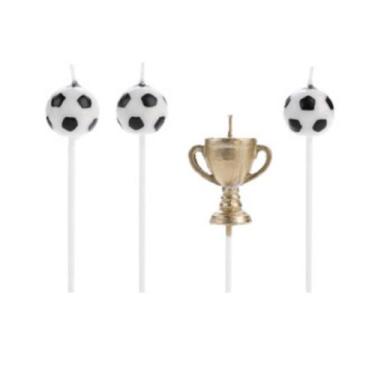 Imagem de Vela de aniversario festa taca de futebol e bola 4 peças - DIVA E BELA