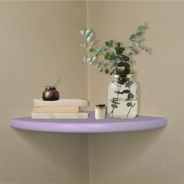 Imagem de Prateleira de Canto de Parede Colorido em Mdf Laqueado Cor:LAVANDA;Tamanho:40X40 CM