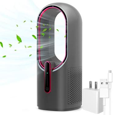 Imagem de Ventilador de mesa KONSIDEN sem pás, 30 cm, pequeno, silencioso, ajuste de 3 velocidades, controle de toque, fácil de limpar, para escritório, sala de estar, quarto