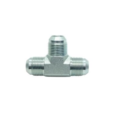 Imagem de CDQBWKJGFJ 1 peça hidráulica 3/10.2 cm JIC (1-1/40.6 cm-12) 37° Flare Union Tee, JIC macho x JIC macho T adaptador banhado a aço