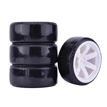 Imagem de WONFAST 4Pcs 63mm RC Drift Car Tires Hard Tyres Plastic Wheel Rims for 1/10 Traxxas HSP Tamiya HPI Kyosho On-Road Drifting Car Spare Parts (White)
