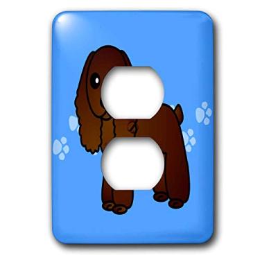 Imagem de 3dRose Lsp_15344_6 Capa de tomada de 2 plugues azul Cocker Spaniel com estampa de patas