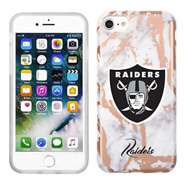 Imagem de Prime Brands Group Capa para celular para Apple iPhone 8/7/6S NFL licenciado Oakland Raiders, mármore em ouro branco e rosa