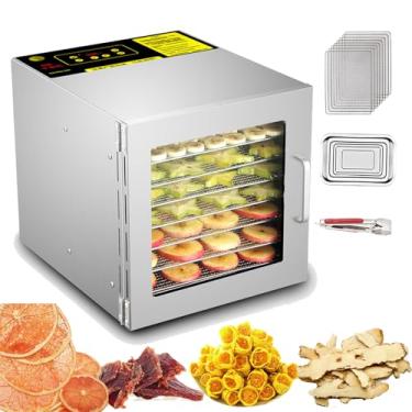 Imagem de KKSOUFX Máquina de secagem elétrica de alimentos com controle de temperatura de 700 W, desidratador de alimentos com 8 bandejas, controle de temperatura de 30℃-90℃, temporizador ajustável de 24 horas