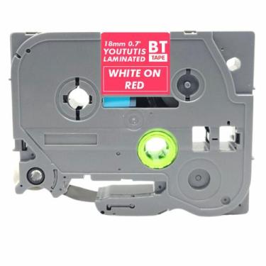 Imagem de Fita TZ 445 Compativel Para BROTHER 18mm White on Red - BYT
