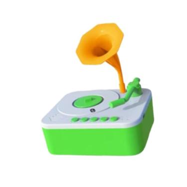 Imagem de Esquirla Gramofone infantil, toca-discos fonógrafo infantil, caixa de música, aprendizado com 96 cartas, tocador de música de história para meninas, presente, B