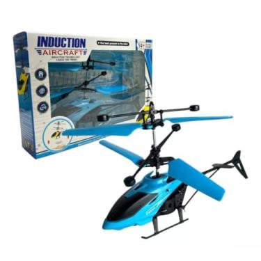 Imagem de Genérico Helicóptero de Indução com Controle Remoto Infravermelho Recarregável, Azul