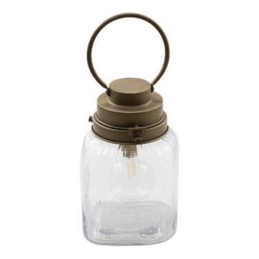 Imagem de Lanterna Luminária A Pilha Vidro Metal 38 X 16 - Vacheron