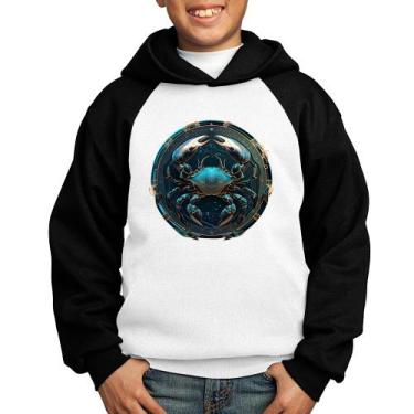 Imagem de Moletom Infantil Câncer Sígno - Foca na Moda, Branco, Preto, 6