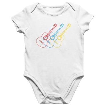 Imagem de Body Bebê Algodão Violão Cores - Foca na Moda, Branco, G