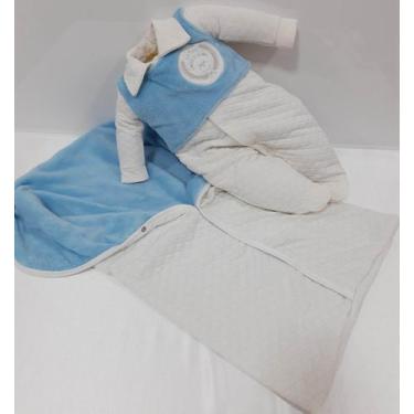 Imagem de Saida de Maternidade Matelasse Bebê Menino Zafielo Cod 2065, Azul bebê