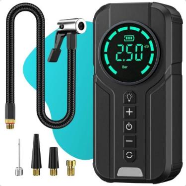 Imagem de Bomba de Ar Portatil Eletrica De Encher Pneu De Carro Bike Moto Piscin