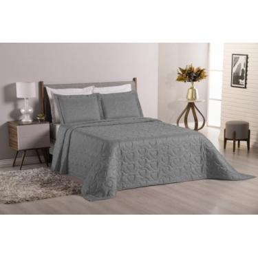 Imagem de Cobre Leito Avulso Casal Padrão 01 peça Bordado Cinza - NOSSO LAR ENXO