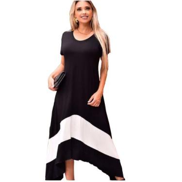 Imagem de Vestido Plus Size Mullet de Bico com Manga Mega Luxuoso Preto com Off 