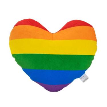 Imagem de Almofada Coração Arco-íris 30x12x34cm - Fofy