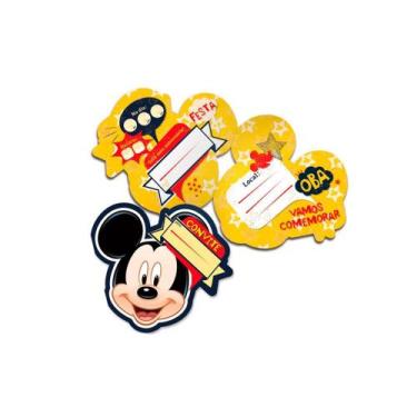 Imagem de Convite Grande Mickey Clássico C/8 Unidades - Regina - Regina Festas