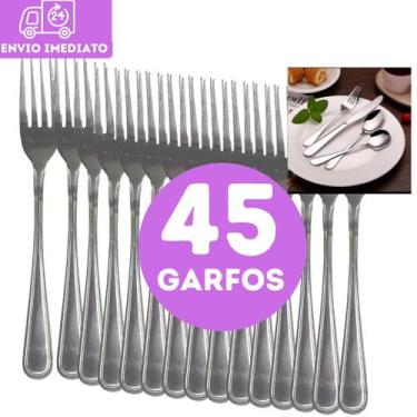 Imagem de 45 Garfo Inox Mesa Pecas Resistentes Buffet Restaurante Churrascaria -