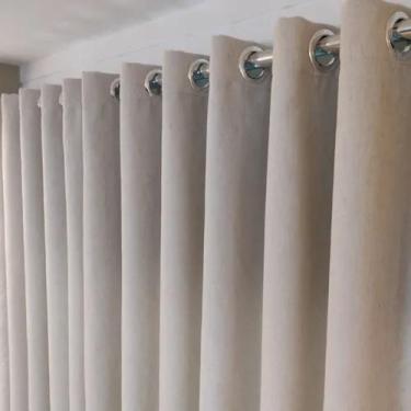 Imagem de Cortina Gaze Forrada Argola Ilhós 6,00x2,50 Linho - Salvatex Confecçõe