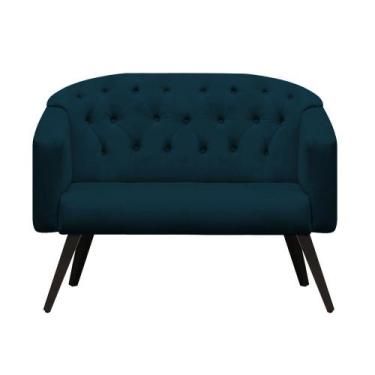 Imagem de Namoradeira Decorativa Estrela Retrô Suede Azul Royal - Casa & Estofad