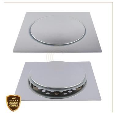 Imagem de Ralo Click Inteligente Para Banheiro Quadrado Inox Cromado Veda Cheiro