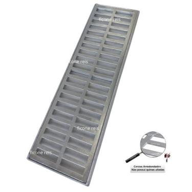 Imagem de Grelha Linear 15x50 Com Suporte Aluminio Quintal - Ficone Decor - Fico