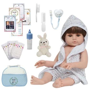 Imagem de Bebê Reborn Masculino Recém Nascido Coelho Enxoval Completo - Cegonha 