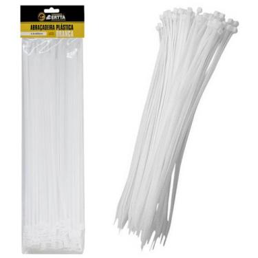 Imagem de 2 Pacotes Com 50 Abraçadeiras De Nylon Branca 4,8x400mm Fita Herman Ci