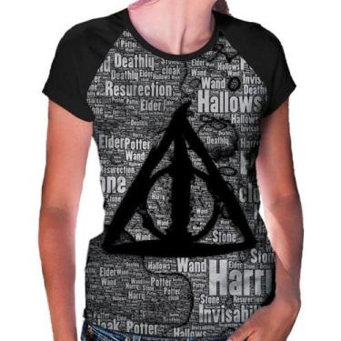 Imagem de Camiseta Raglan Baby Look Harry Potter Ref:389 - smoke, Preto, G