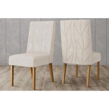 Imagem de Kit 2 Cadeiras de Cozinha Eloá 2 Un Nature/Linho Bege - Henn