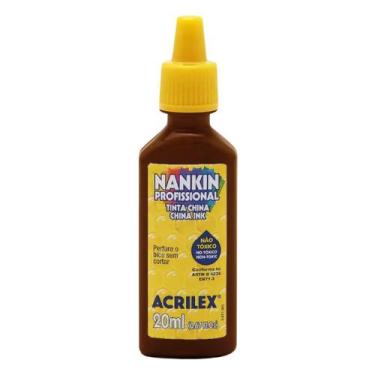Imagem de Tinta Nankin Profissional Para Contornos 20ml Acrilex , MARROM
