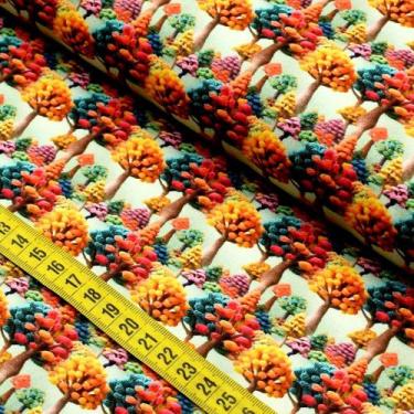 Imagem de Tecido Estampado Para Patchwork - Floresta em Crochê : Arvores (0,50x1