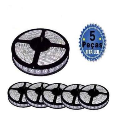 Imagem de Kit 5 Fita Led Rolo 5m 5050 Branco Frio a Prova D'agua - power