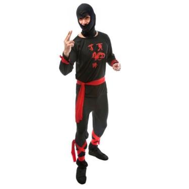 Imagem de Fantasia Cosplay Ninja Adulto Masculino - Jade Fashion, GG BRANCO