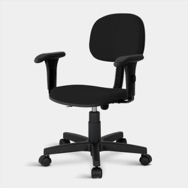 Imagem de Cadeira Secretária Turim Giratória com Braços - Flex Cadeiras, Preto