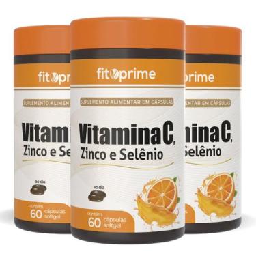 Imagem de Kit 3 Vitamina C Zinco e Selênio 1000mg 60 cápsulas Fitoprime